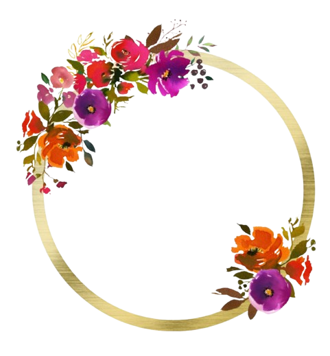 Floral wreath decorative photo frame